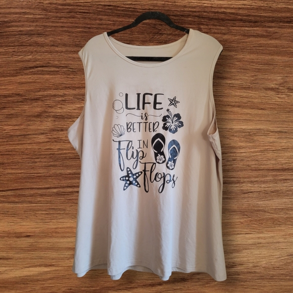 Shein Graphic Sleeveless T-Shirt for Women Size 4X - Picture 1 of 4